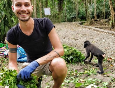 Djurräddningscenter på Sulawesi för djur från illegal handeln med exotiska djur